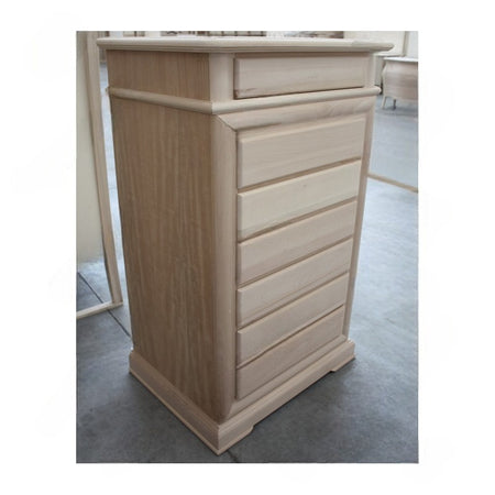MOBILI 2G - Cassettiera classica 7 cassetti legno grezzo 71x53x117 (3007)