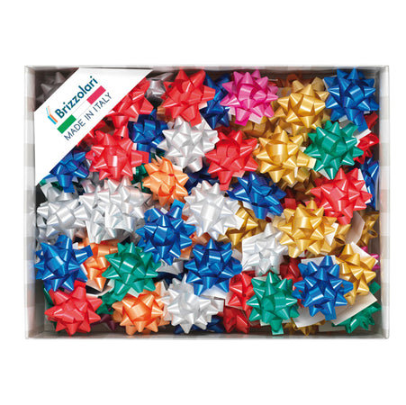 100 Stelle Nastro Liscio 6800 10Mmxd5Cm Colori Assortiti Natale Brizzolari