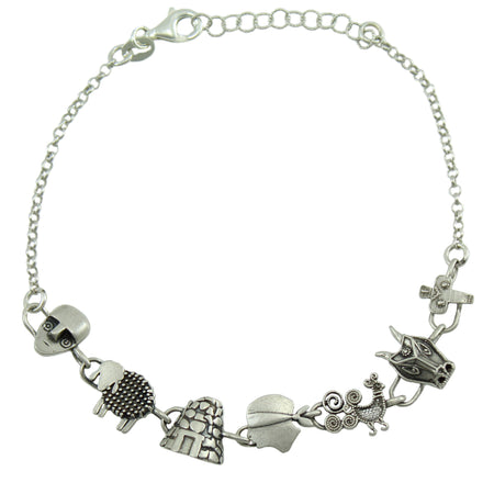 Bracciale donna con simboli sardegna dea madre pavoncella moro nuraghe