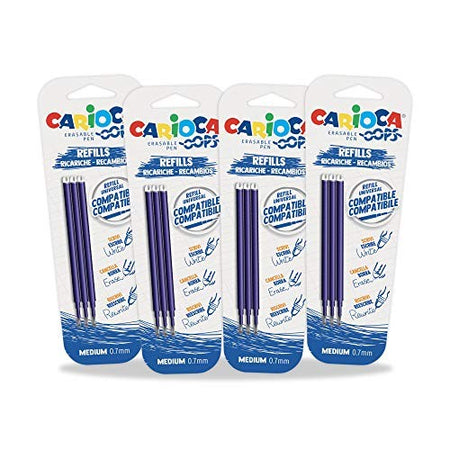 Carioca Set Refill Oops Blu, 12 Pezzi