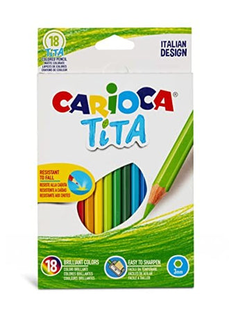 Carioca Tita, Set di Matite in Resina Esagonali, 18 Pezzi