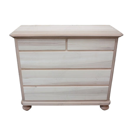 MOBILI 2G - Cassettiera classica 5 cassetti legno grezzo 116x51x101 (452)