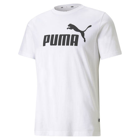 PUMA Logo Ess Tee Maglietta, Puma White, Uomo