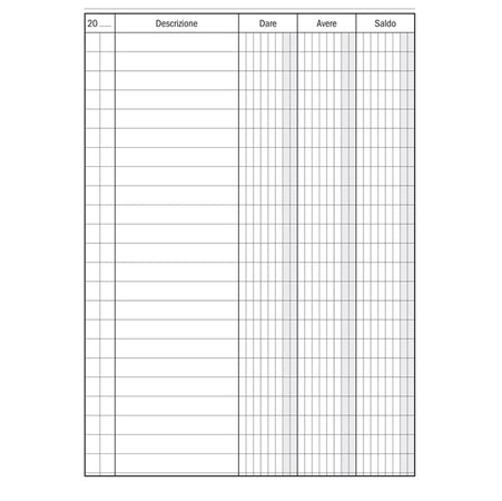 Registro Dare-Avere-Saldo 96Pag. 17X12Cm Du133300000 Data Ufficio