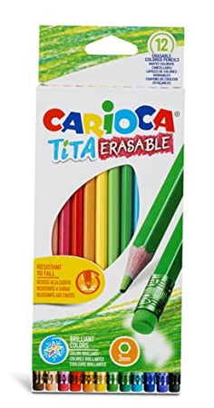 Carioca, 12 matite colorate con gommino colorato