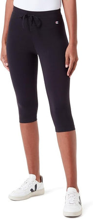 Champion Legacy Icons W-Cotton Lycra 3/4 Leggings, Nero, Donna