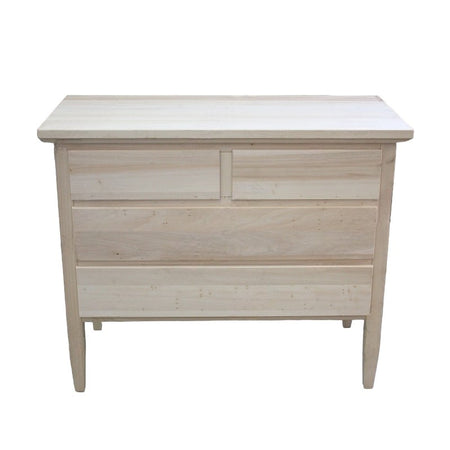 MOBILI 2G - Cassettiera classica 4 cassetti legno grezzo 110x51x90 (1111)