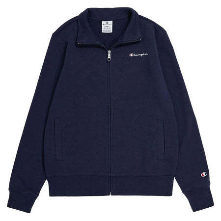 Champion Legacy Icons W - Spring Terry Small Script Logo High-Neck Full-Zip Felpa, Blu Marino, Donna