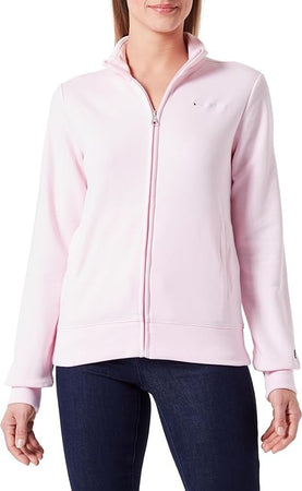 Champion Legacy Icons W - Spring Terry Small Script Logo High-Neck Full-Zip Felpa, Bianco, Donna