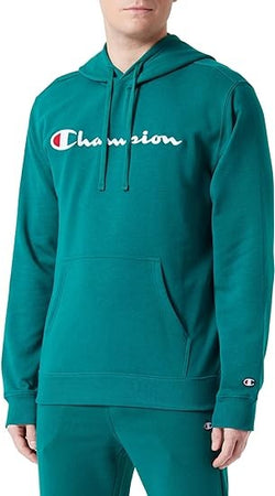 Champion Legacy Icons - Heavy Spring Terry Felpa con Cappuccio, Verde Bosco, Uomo