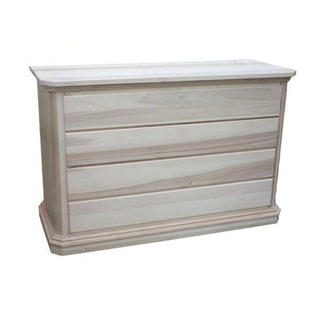 MOBILI 2G - Cassettiera classica 4 cassetti legno grezzo 150x57x97 (417)