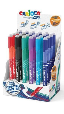 Carioca, Espositore penne Oops cancellabili, Confezione da 24, Multicolore