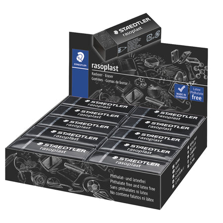 Box 20 Gomme Rasoplast 526 B20-9 Dim.63X13X23Mm Nera Per Matita Staedtler