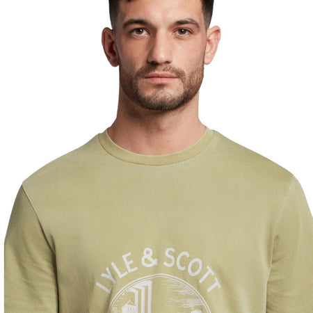 Lyle & Scott t-shirt hawick print verde TS1806V