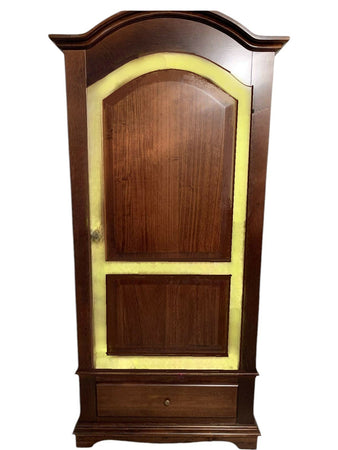 Armadio arte povera 1 porta legno noce foglia oro 96x56x196H