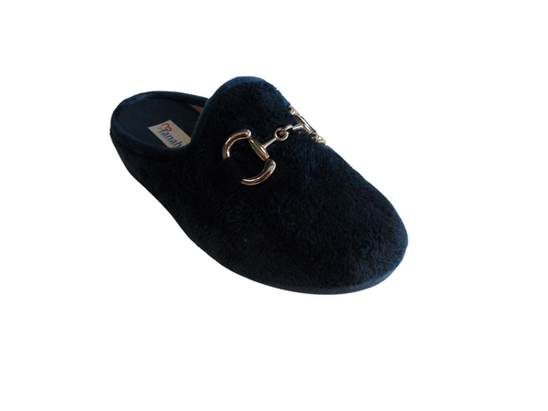 Tanahlot Ciabatta ciniglia lunga tinta unita donna Blu