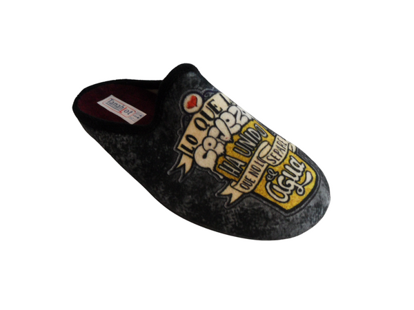 Tanahlot Ciabatta ciniglia soletta estraibile BOCC uomo Nero
