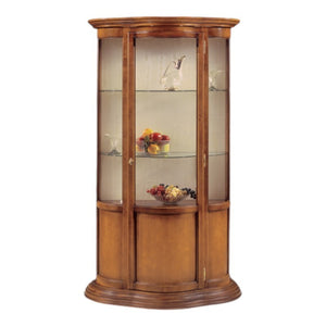 MOBILI 2G - Vetrina classica vetro curvo Legno tinta noce bassano 101X47X198