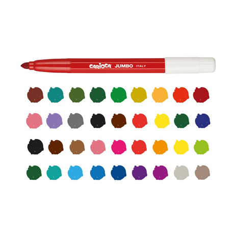 Carioca, Pennarelli punta maxi Jumbo barattolo - 50 PZ