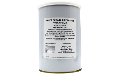 Pasta pura di Pistacchio 100% Sicilia ideale per dolci e gelati - barattolo 1kg Tipici&Food