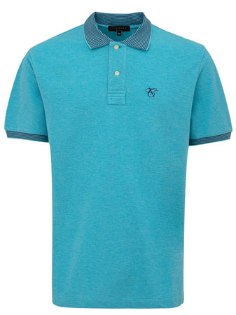 CANALI Polo Canali celeste manica corta da uomo