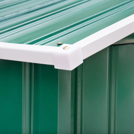 Casetta da Giardino Porta Utensili in Lamiera con Porte Scorrevoli, 213x130x185cm, Verde ER8845-030GNER8