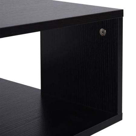 Tavolino basso Caffè in Legno Salvaspazio Nero 40x41x43 KJ5833-619BKKJ5 , soggiorno salotto basso nero bianco marrone grgio design moderno sala moderno alto divano camera legno vetro rotondo