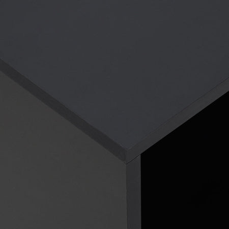 Tavolino da Salotto Ruote Girevoli 45x36x58 Nero FG6833-779BKFG6 , soggiorno salotto basso nero bianco marrone grgio design moderno sala moderno alto divano camera legno vetro rotondo