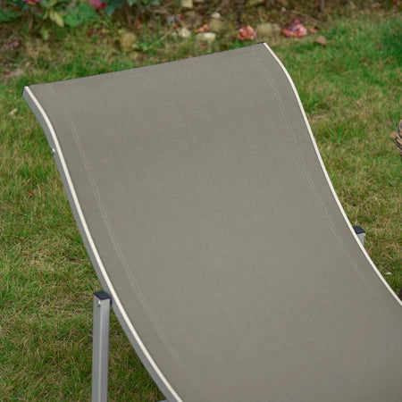 Set 2 Sdraio da Giardino Pieghevoli, Lettino Prendisole in Alluminio e Textilene, 61x165x63cm 84B-540GY