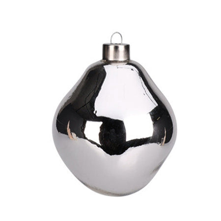 Palline per albero di Natale in vetro color argento decorazioni natalizie