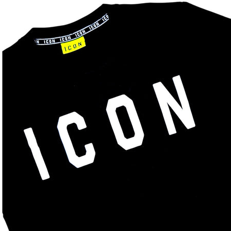 ICON t-shirt nera logo grande ICUS2S5T021 T-shirt ICON