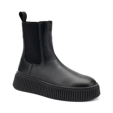 Frau Donna Beatles in pelle con suola scanalata