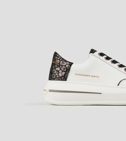 Alexander Smith Lancaster Donna in pelle bianca e tallone in maculato laminato