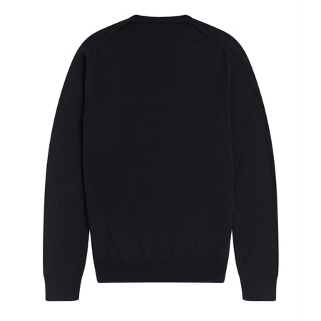 Fred Perry Maglione Uomo Girocollo Cotone Tinta Unita Logo Ricamato Polsini a Coste Pullover Maniche Lunghe