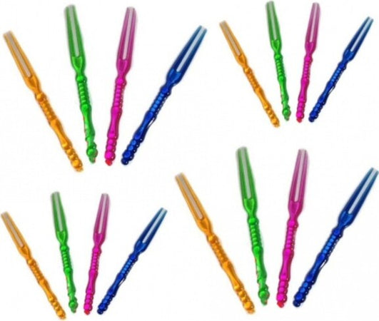 90-Forchettine-In-Plastica-Trasparenti-Colorate-2-Punte-Per-Frutta-Aperitivo