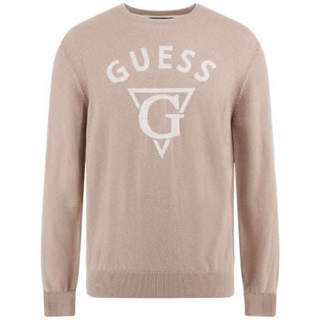 Guess pullover beige logo jacquard Edgar M4BR06 Z3H82 G1DH Maglieria Guess