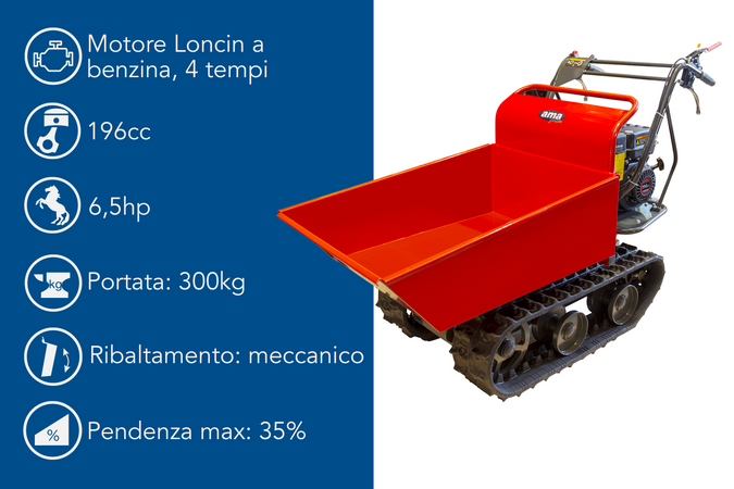 Motocarriola dumper TAG300TD