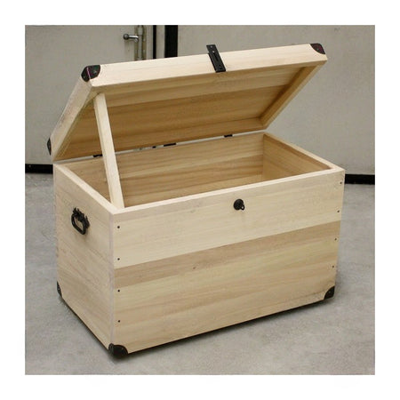 MOBILI 2G - CASSAPANCA BAULE IN LEGNO GREZZA L.80 P.45 H.50 (543)