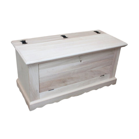 MOBILI 2G - CASSAPANCA DOPPIA APERTURA CLASSICA IN LEGNO GREZZA L.100 P.43 H.50 (716)