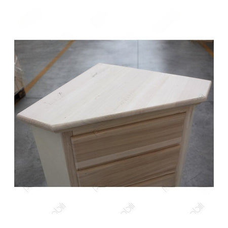 MOBILI 2G -  Cassettiera ad angolo classica 5 cassetti legno grezzo 54x54x100 (5008)
