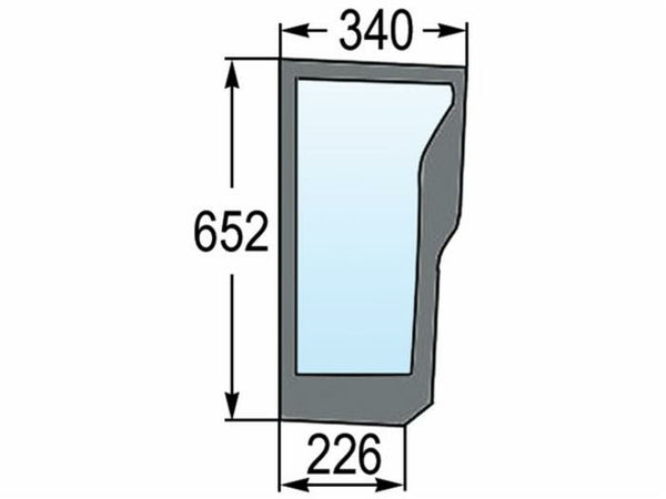 Parabrezza inferiore Dx adattabile al riferimento originale CNH 47125737