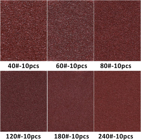 Foglio in carta abrasiva a delta adatta per levigatrice, confezione da 5 pezzi