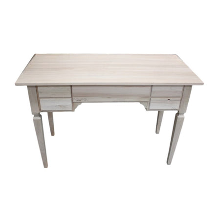 MOBILI 2G - SCRIVANIA 5 CASSETTI IN LEGNO MASSELLO GREZZO L.120 P.57 H.80 (5014)