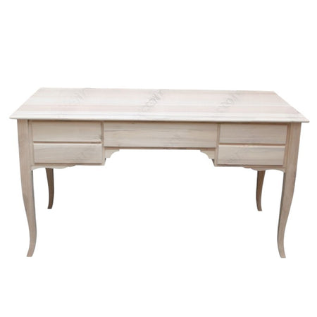 MOBILI 2G - SCRIVANIA CLASSICA 5 CASSETTI IN LEGNO MASSELLO GREZZO 135x65x81 (3100)