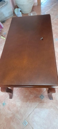 MOBILI 2G - TAVOLINO RETTANGOLARE CLASSICO LEGNO TINTA NOCE L.100 P.50 H.45 (549)