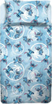 Completo lenzuola singolo stitch azzurro 100% cotone