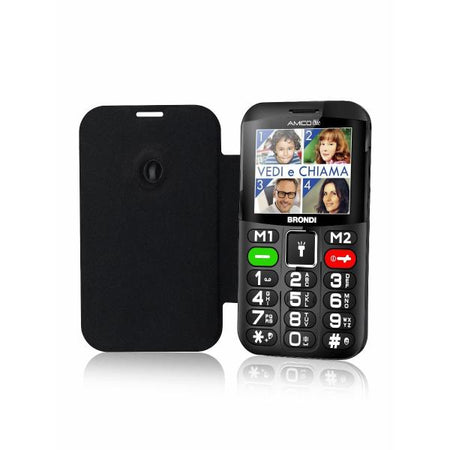 BRONDI AMICO CHIC (NERO) - TELEFONO CELLULARE PER ANZIANI - TASTO SOS - CONTROLLO REMOTO