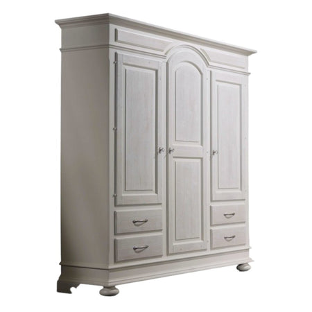 ARMADIO 3 PORTE 4 CASSETTI LEGNO SHABBY BIANCO 184X60X223 (2206)