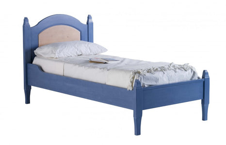 MOBILI 2G - LETTO SINGOLO ARTE POVERA BLU E MIELE LEGNO 103x210x106 (2231)