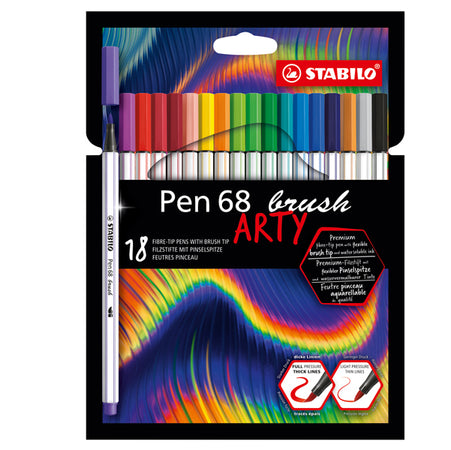 Astuccio 12 Pennarelli Pen 68 Brush Arty Line 568/12 Stabilo